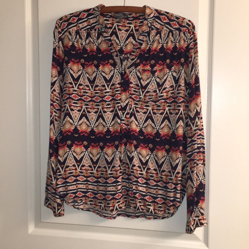 Market & Spruce Stitch Fix Orange & Blue Top